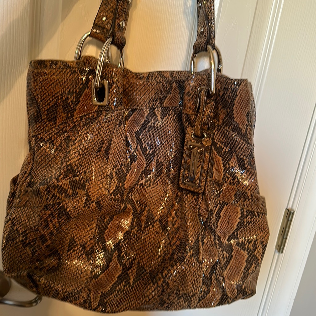 B Markowsky Leather Heavy Python Bag